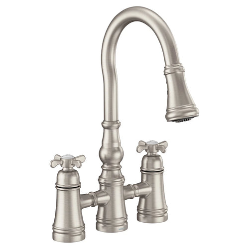 Moen Weymouth Pull Down Touch Double Handle Kitchen Faucet S73204SRS